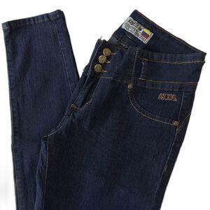 AXXUL Jeans Dark Blue Lift-Effect Skinny Jeans Size 7‎ No Pockets Women's
